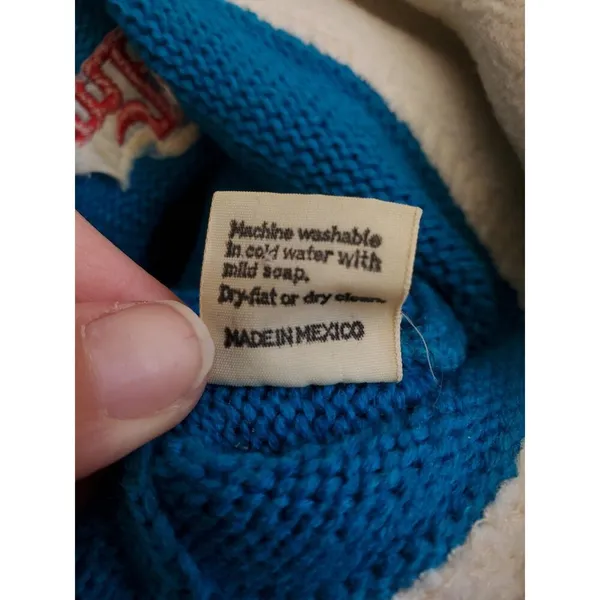 Vintage 1990's Steamboat Ski Resort Hat Cap Nylon Beanie Toque Teal Embroidered - Image 5