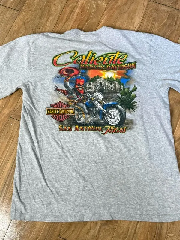 Harley-Davidson Light Gray Short Sleeve Logo Tee with Maroon Accents - Image 3