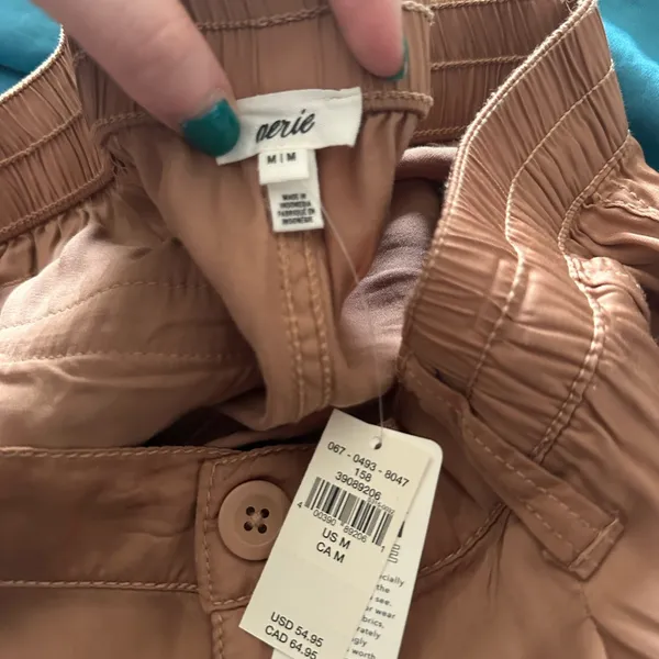 Aerie copper satin wide leg trouser pants with pockets size medium - Image 3