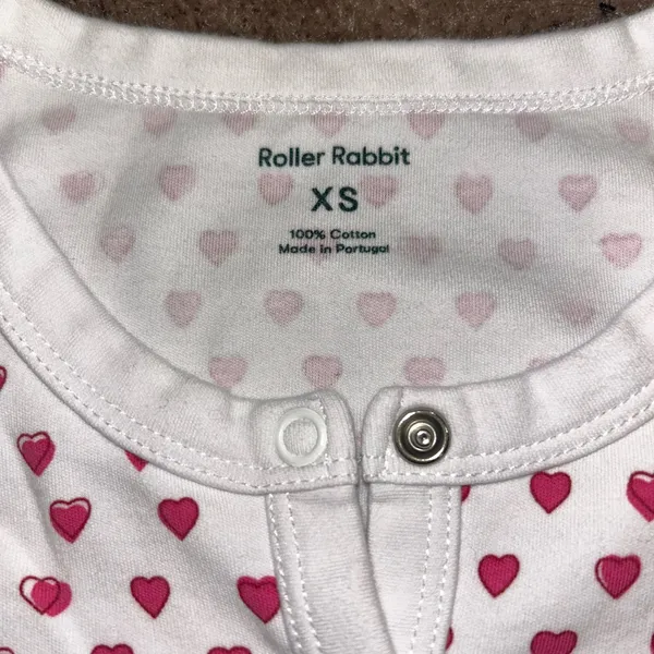 Roller Rabbit Preppy Pink Hearts m Cotton Pants and Henley Pajamas Set XS - Image 5