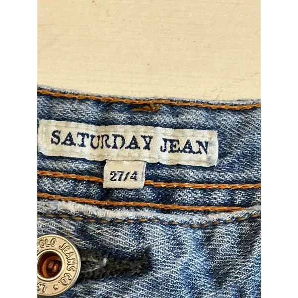 Polo Jeans Co Ralph Lauren Saturday Jean‎ Denim Shorts Light Wash Blue 27/4 - Image 10