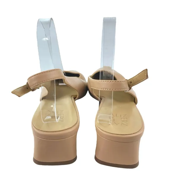 Naturalizer Lesley Women's Tan Nude Leather Pointed Toe Slingback Pumps Shoes 10 - Image 3