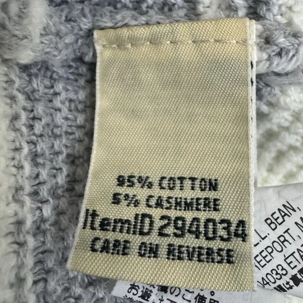 LL Bean Cashmere Cotton Cardigan Size M Gray White Preppy Capsule Outdoorsy - Image 4