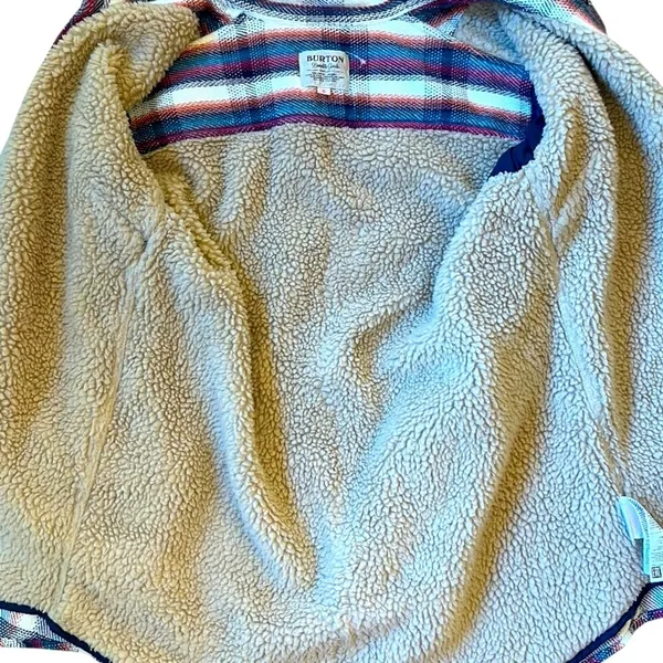 Burton Grace Sherpa Plaid Flannel Shirt Jacket Fleece Lined Shacket Size S - Image 9