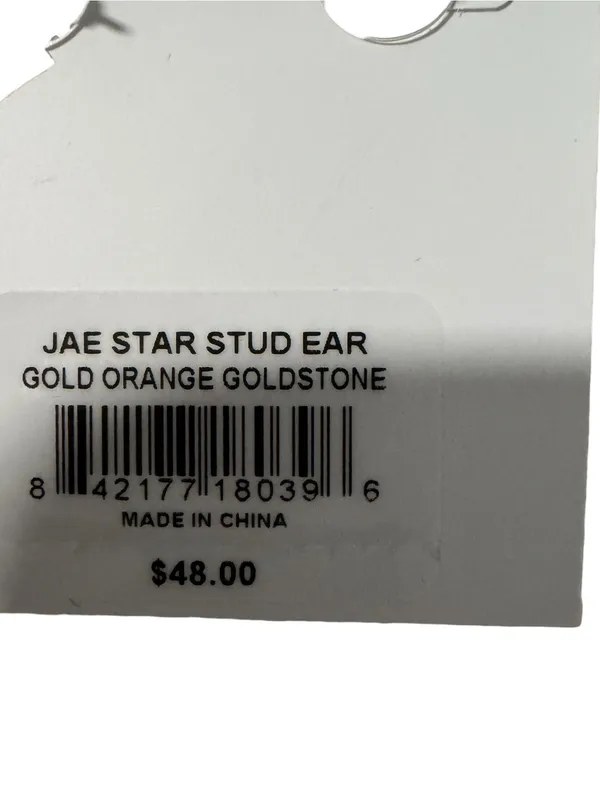 Kendra Scott Jae Star Gold Orange Sandstone Stud Earrings Gold Tone - Image 3