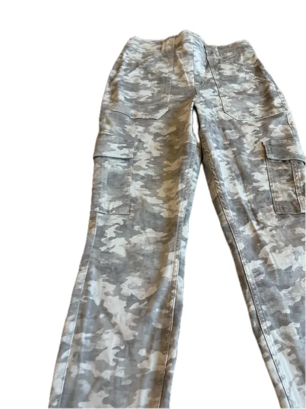 Spanx Green White Camo Cargo Pants Skinny Zip Fly Utility Tapered Large Women's - Image 5