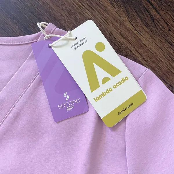 NWT Lambda Acadia Stella Every Day Scrub Top M Pink Lilac Size M - Image 5