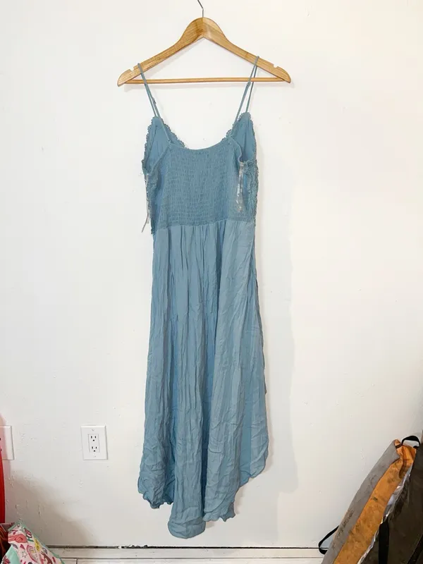 Justify high low maxi crochet top summer floral tank top smocked back dress new - Image 10