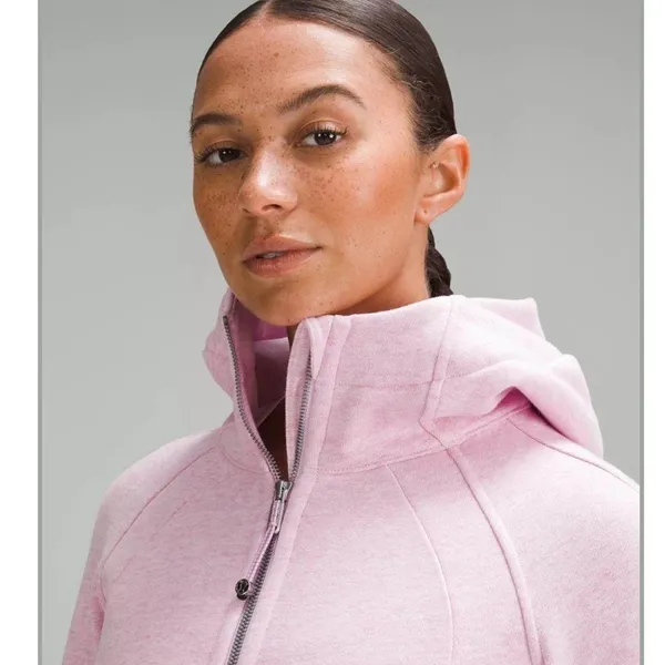 Lululemon NWT Scuba Full zip Hoodie in Heathered Vita Pink size 12 - Image 4