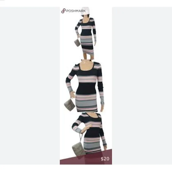 Derek Heart Long Sleeve Sweater Dress Large - Image 2
