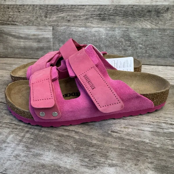 Birkenstock Women's Uji Sandals Modern Suede Fuchsia Tulip Size 7 (38) - Image 6