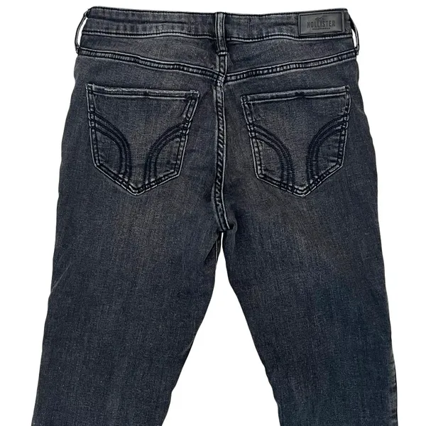 Hollister Juniors 5R Jeans Black High Rise Super Skinny Distressed Stretch - Image 8