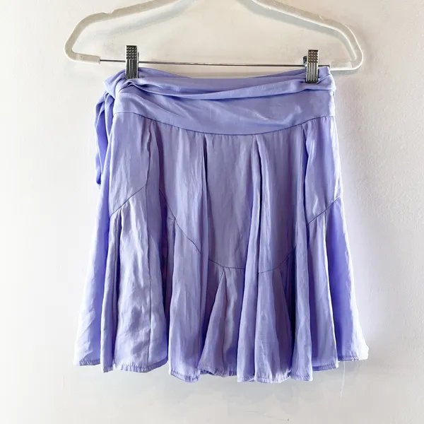 Free People Zuri Satin Wrap Mini Skirt Purple XS - Image 4