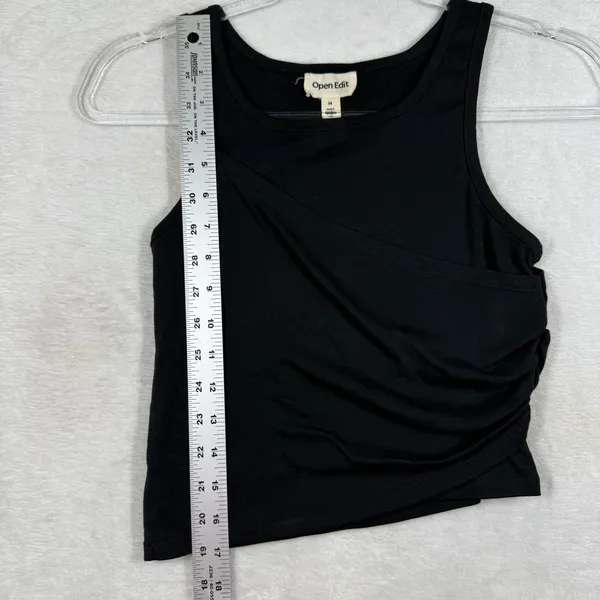 Open‎ Edit Womens Black Ruched Asymmetrical Tank Top Size M ED480195MI - Image 4