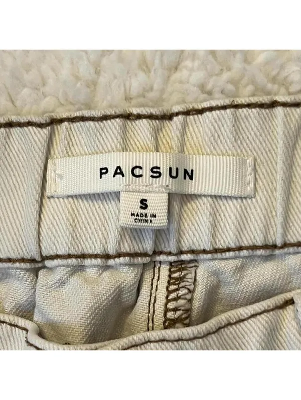 Y2K coastal cowgirl cream boho PacSun denim shorts size small - Image 5