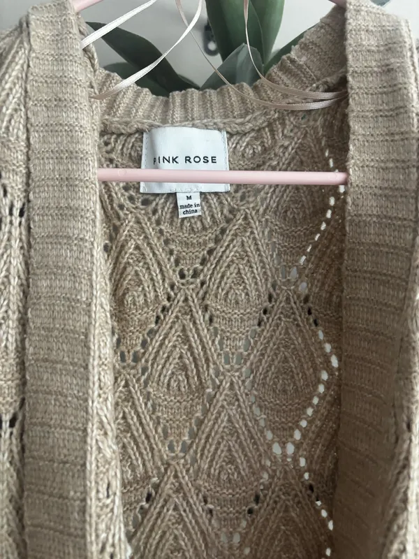 Pink Rose Cardigan Sweater - Image 2