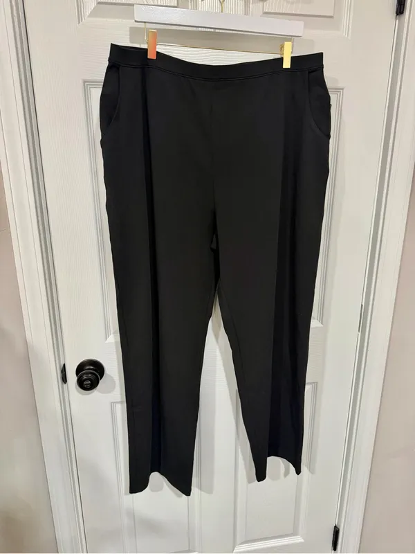 NWT L.L.Bean 2X Black Straight Leg Pants Stretch Cotton Plus Size Workwear - Image 7