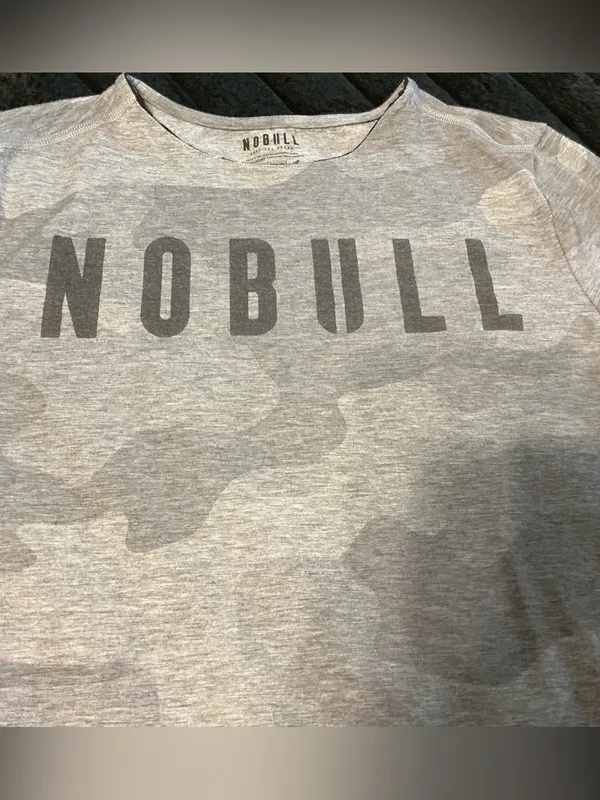NOBULL Gray Camo Short Sleeve Tee with Logo - Image 2