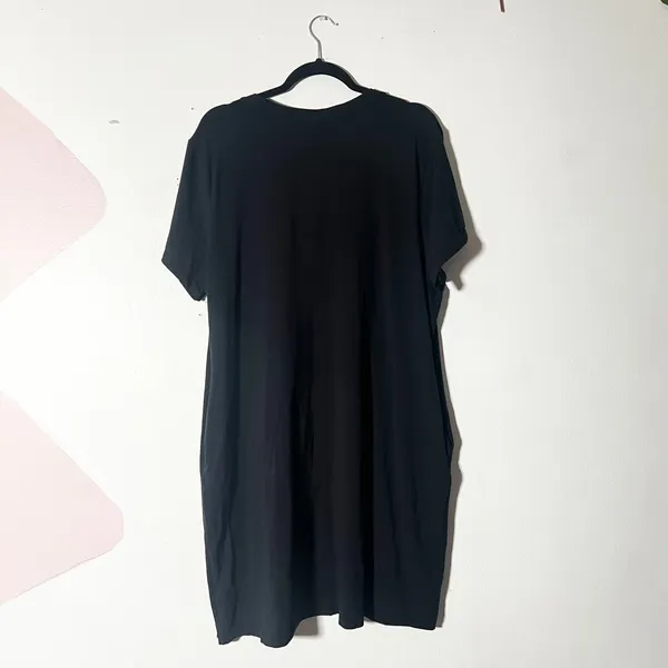Banana Republic T-Shirt Dress Womens XL Black Pockets Cotton Office - Image 2