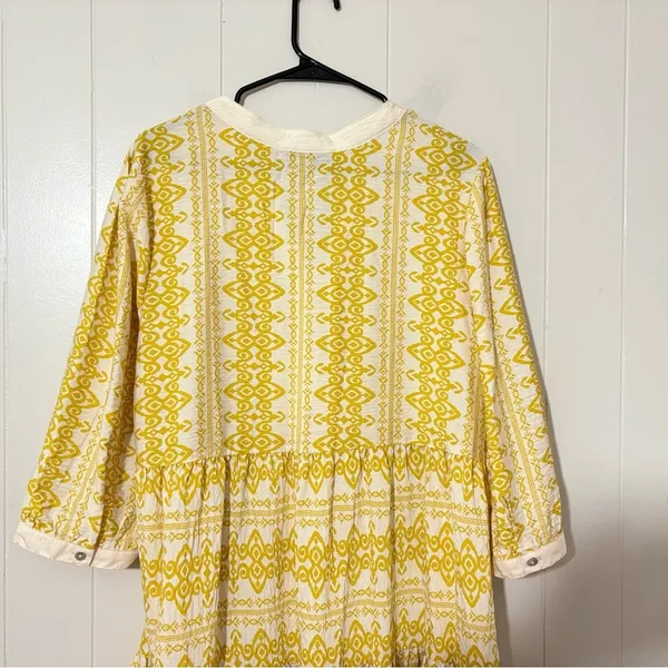 Anthropologie Figueroa Floral Boho Woven Dress Yellow 3/4 Sleeve NWT Size XL - Image 9