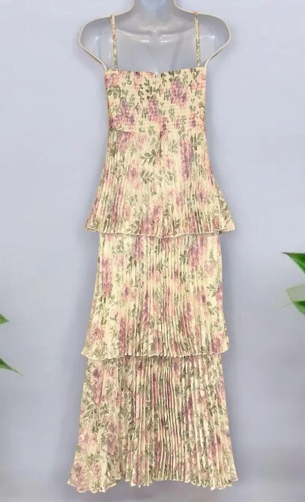 ASTR The Label- Emmi Dress in Purple Floral Mesh - Image 6