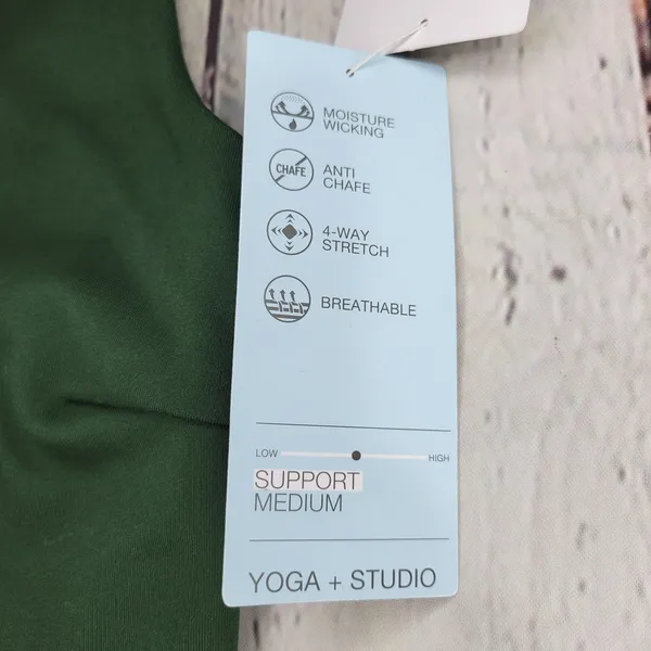 Zella‎ Sports Bra Green Medium Racerback Yoga Studio Low Support Athletic Size S - Image 7