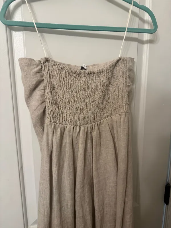 Olivaceous Linen Dress - Image 4