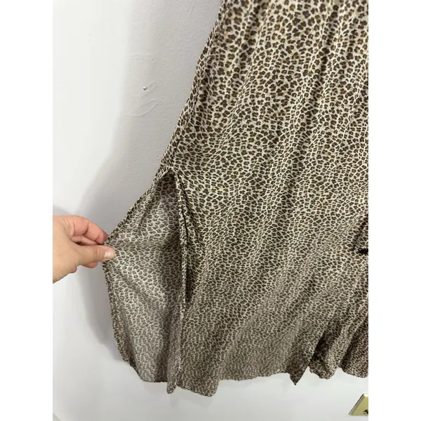 VICI Leopard Print Maxi‎ Shirt Dress Large Long Sleeve Button Up Duster Boho Mod - Image 6