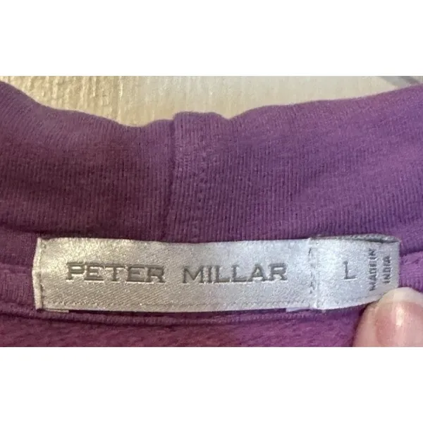 Peter Millar Women's Sweatshirt Hooded Long Sleeve Relaxed Pullover Purple Large - Image 6