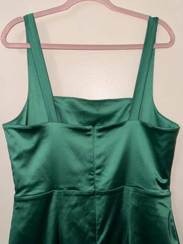 Abercrombie & Fitch Satin Sculpt Dress in Green Size XL TALL Formal Party Grad - Image 3
