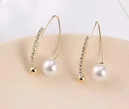 Boutique Crystal Pearl Drop Earrings - Image 4