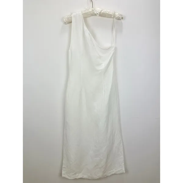 Madewell One Shoulder Midi Dress Linen Blend Lighthouse Minimalist US 4 NWT - Image 6