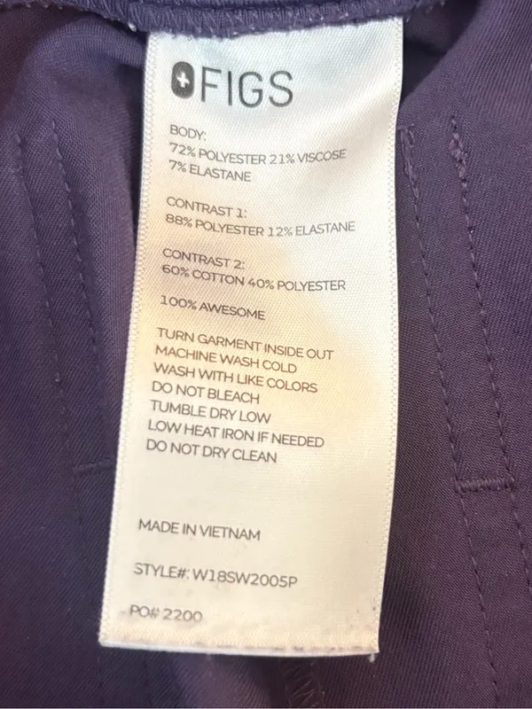 FIGS Zamora Joggers Scrub Bottoms Purple Shadow Womens Size XXS Petite - Image 4