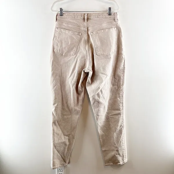Abercrombie The 90's Straight Curve Love Ultra High Rise Jeans Tan Khaki 14 Long - Image 5