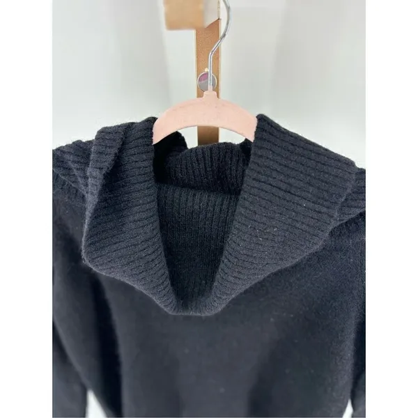 Wilfred Free Alpaca Blend Cowl Neck Sweater Black Ribbed Knit Women’s Size S - Image 7