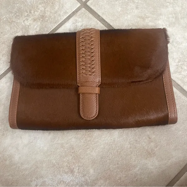 Grace Atelier de luxe ‎ Brown Clutch Bag Purse Snap Closure - Image 7