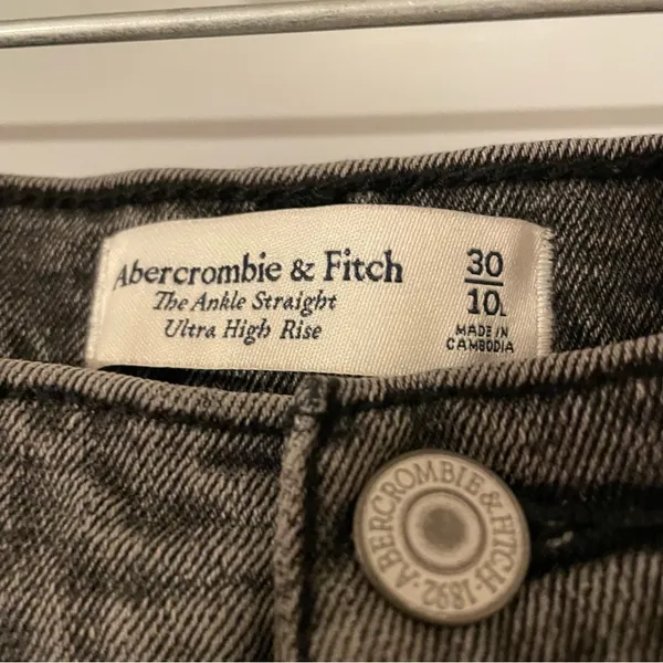 Black Ultra High Rise Ankle Straight Jeans - Image 3