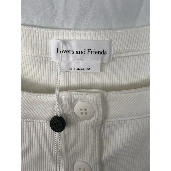 Revolve XS Lovers + Friends Flora Short Sleeve Ruched WINTER White‎ Mini Dress S - Image 3
