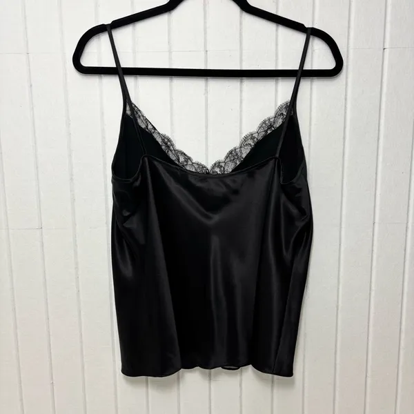 Lauren Ralph Lauren Black Silk Satin Lace Trim Camisole Top Size‎ 12 - Image 5