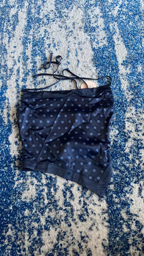 Camila Coelho Pauleta Top in Navy Polka Dot - Image 5