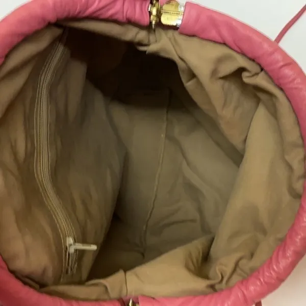 Vintage Valley Girl Pink Leather‎ Clam Shell Crossbdy Bag A27 - Image 6