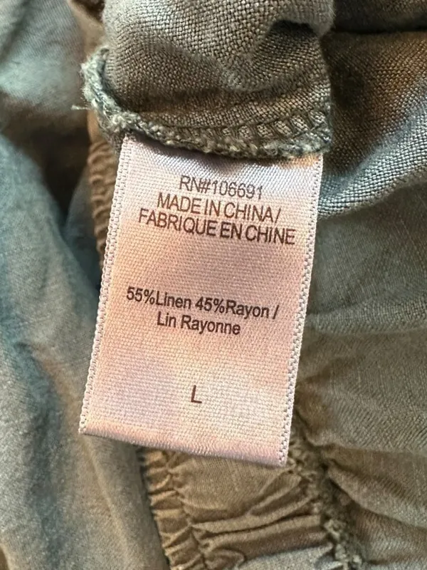 Young Fabulous & Broke YFB Teal Linen Blend Wide Leg Palazzo Pants Slit Hem L - Image 6