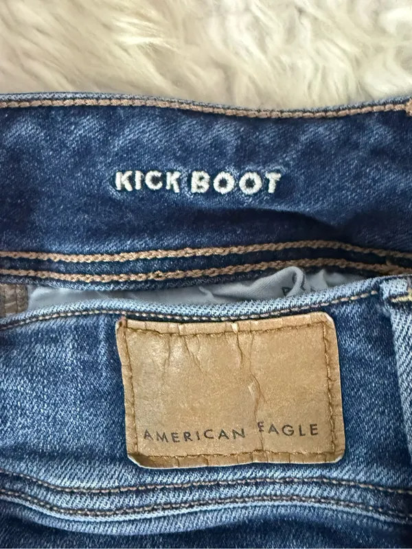 American Eagle Kick Boot Super Stretch Jeans Women’s 4 Short Dark Wash Bootcut - Image 4