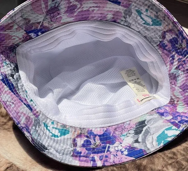 NEW Free People movement Digital Blooms Bucket Hat Electric Violet Colors NWOT - Image 6