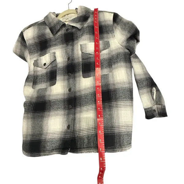 Lucky Brand jacket flannel shacket Cotton Fleece Lined Sweater Jacket size M - Image 10