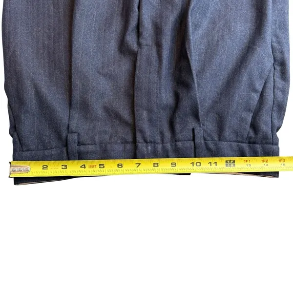 Reformation Size 6 Wide Leg Trouser Pants Charcoal Black Pinstripe Academia Work - Image 8