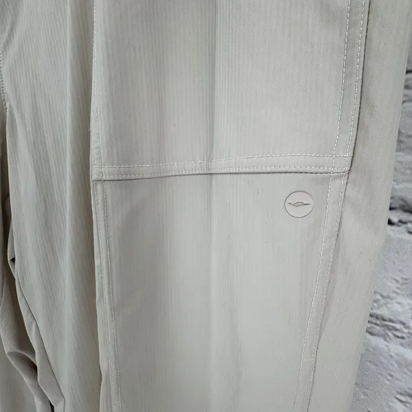 NWT Avia Pants Women's XL Beige Stripe Cinchable Hem Lightweight Pockets - Image 4