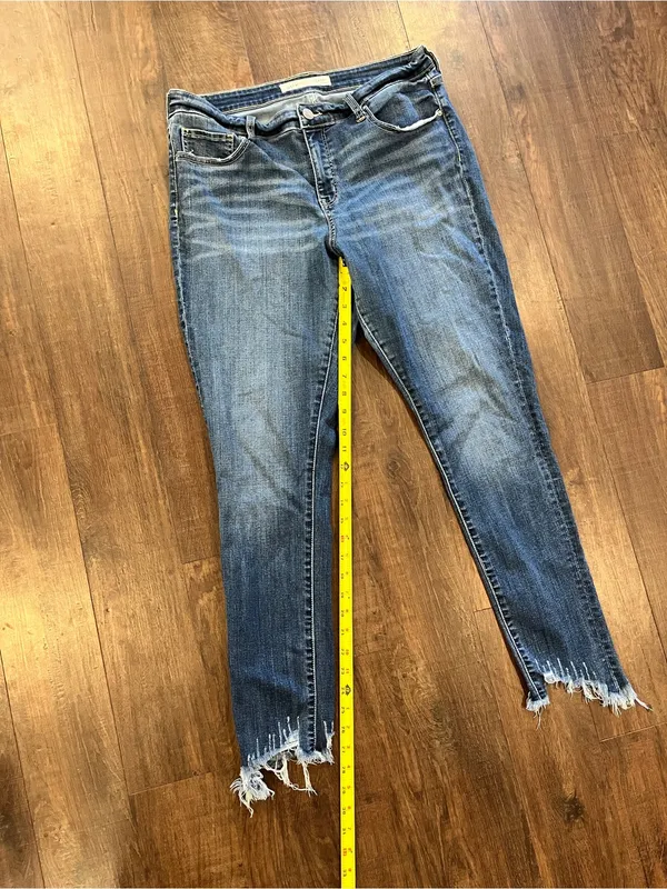 BKE Gabby Jeans Womens 30 Blue Curvy Fit High Rise Stretch Ankle Skinny Raw Hem - Image 5