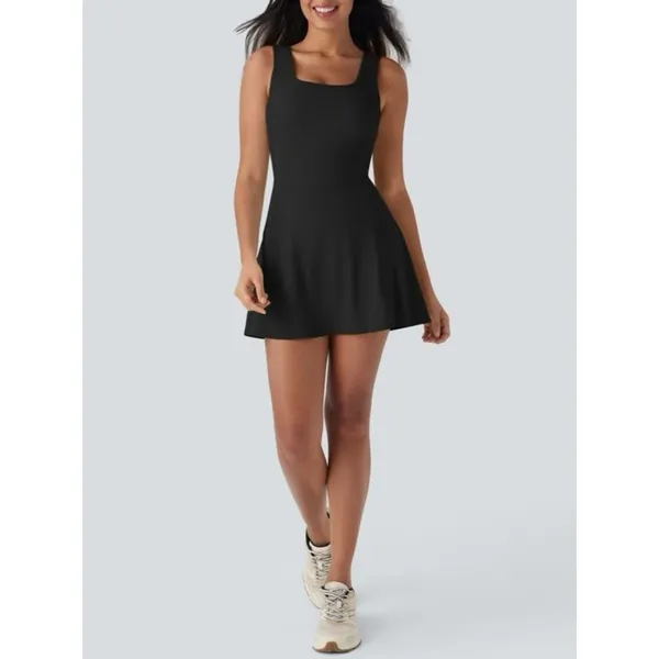NWT Halara SoftlyZero Easy Peazy Active Dress Black Built-In Shorts Size XS NEW - Image 15