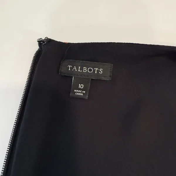 Talbots Coral Poppy Floral Cowl Neck Sleeveless Flare Midi Dress Size 10 - Image 10